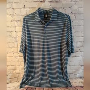 Foot Joy F.J. Golf Polo Striped Blue XL Polo Golf Shirt